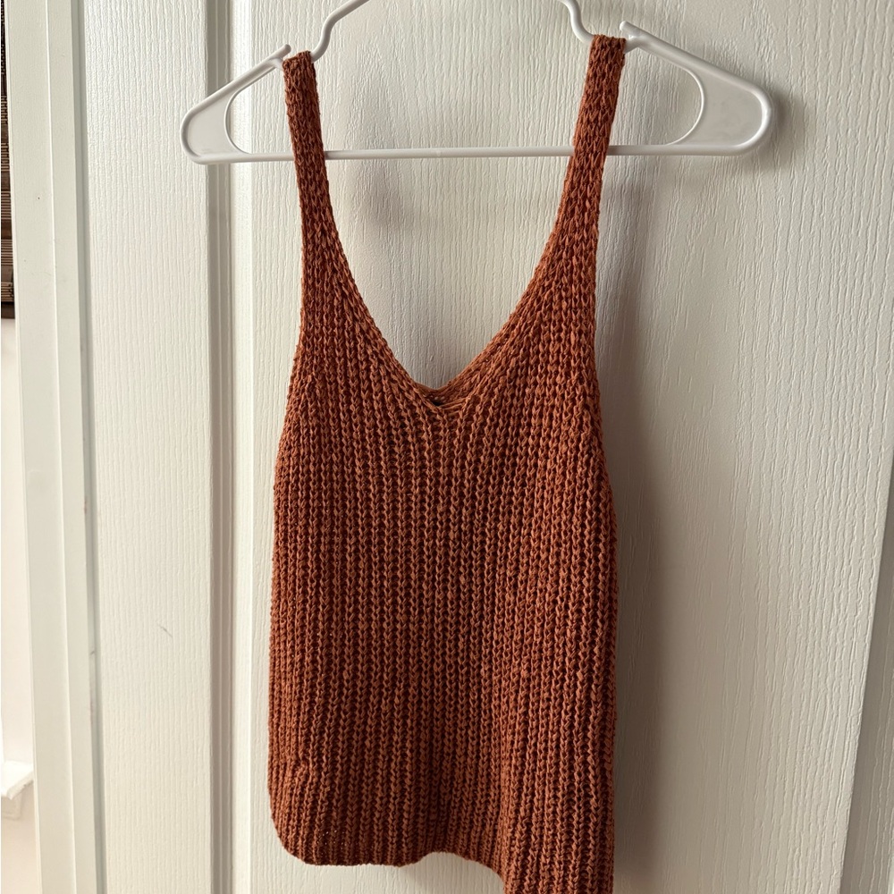moon & madison Terracotta Knit Tank Top